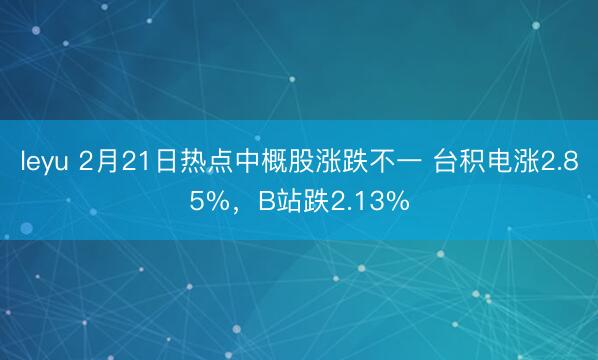 leyu 2月21日热点中概股涨跌不一 台积电涨2.85%，B站跌2.13%